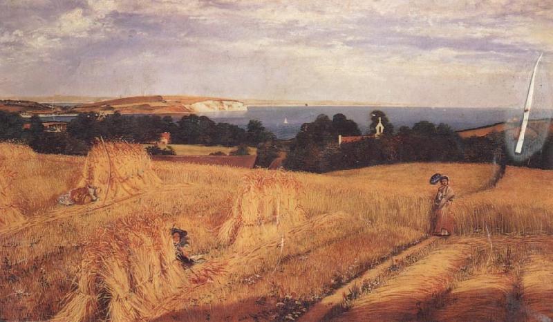 Richard Burchett View across Sandown Bay Isle of Wight oil painting picture